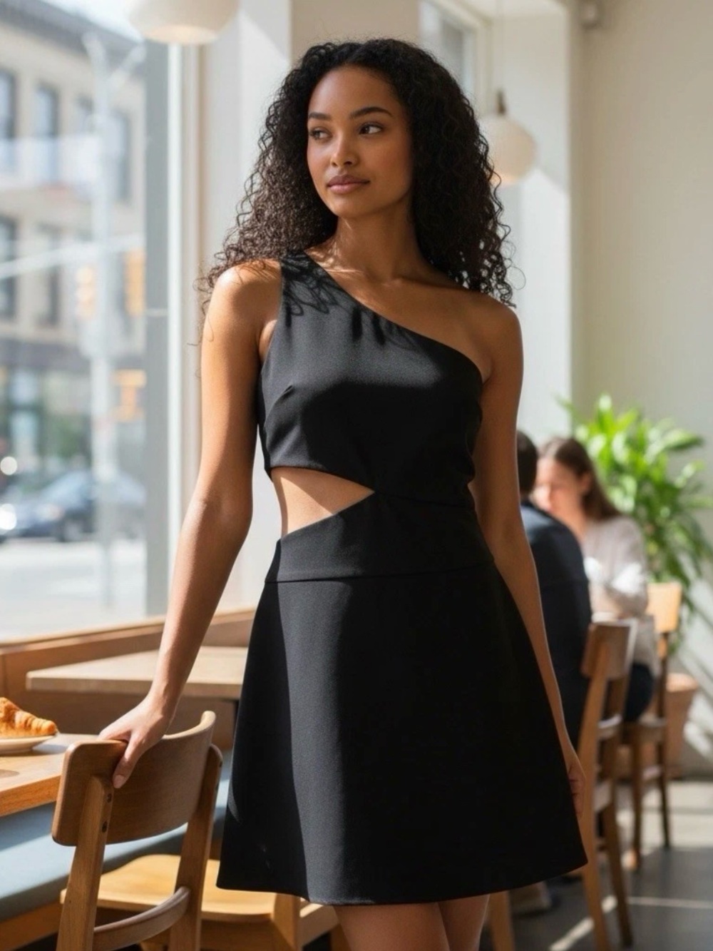 Berlook One Shoulder Cut Out Sports Dress Black Size S NWT